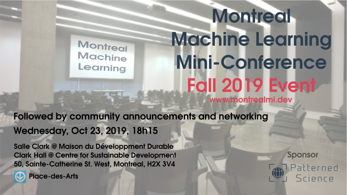 ML Meetup of Oct 23, 2019: Agenda